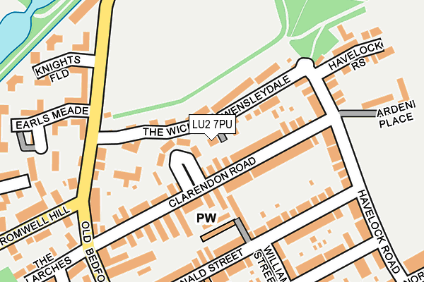 LU2 7PU map - OS OpenMap – Local (Ordnance Survey)