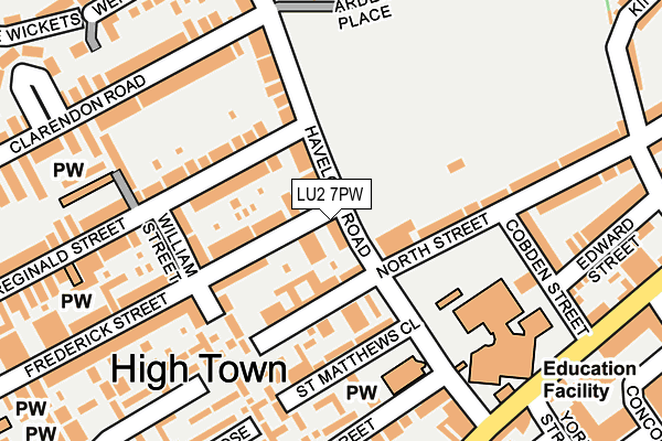 LU2 7PW map - OS OpenMap – Local (Ordnance Survey)