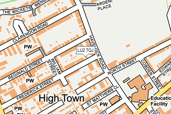 LU2 7QJ map - OS OpenMap – Local (Ordnance Survey)