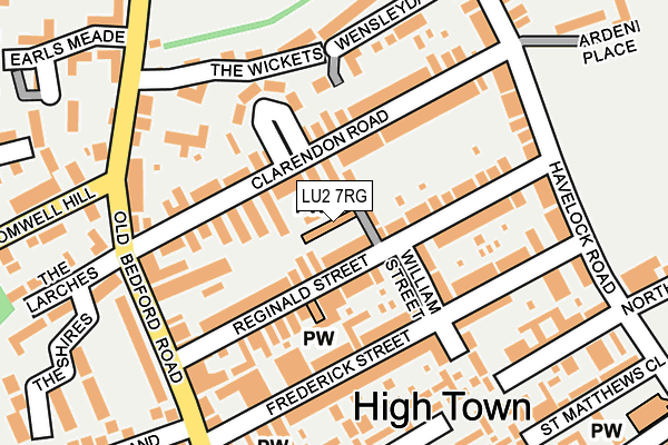 LU2 7RG map - OS OpenMap – Local (Ordnance Survey)