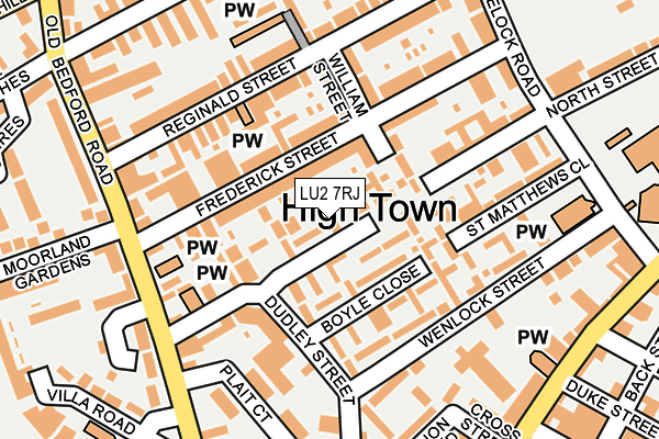 LU2 7RJ map - OS OpenMap – Local (Ordnance Survey)