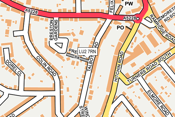 LU2 7RN map - OS OpenMap – Local (Ordnance Survey)