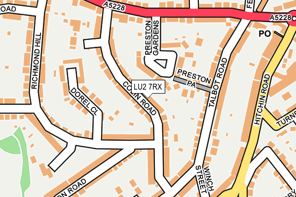 LU2 7RX map - OS OpenMap – Local (Ordnance Survey)