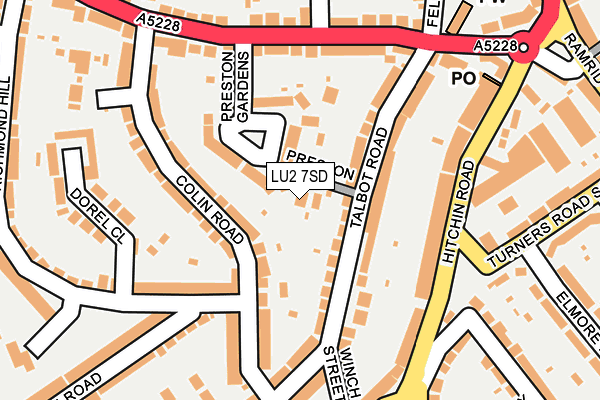 LU2 7SD map - OS OpenMap – Local (Ordnance Survey)