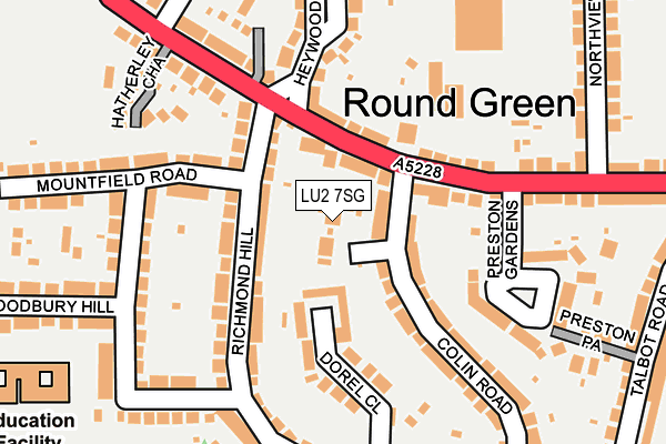 LU2 7SG map - OS OpenMap – Local (Ordnance Survey)