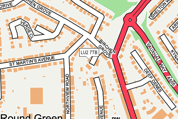 LU2 7TB map - OS OpenMap – Local (Ordnance Survey)