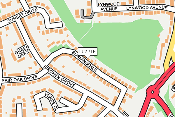 LU2 7TE map - OS OpenMap – Local (Ordnance Survey)