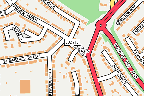 LU2 7TJ map - OS OpenMap – Local (Ordnance Survey)