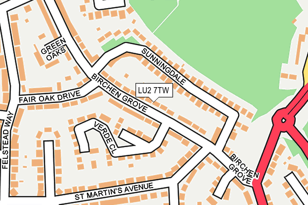 LU2 7TW map - OS OpenMap – Local (Ordnance Survey)