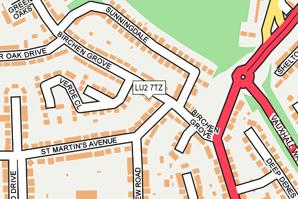 LU2 7TZ map - OS OpenMap – Local (Ordnance Survey)