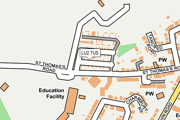 LU2 7US map - OS OpenMap – Local (Ordnance Survey)