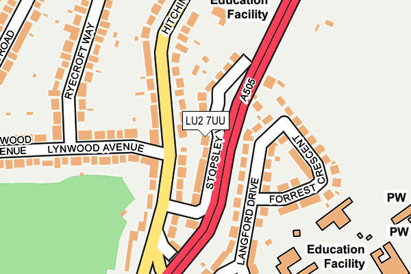 LU2 7UU map - OS OpenMap – Local (Ordnance Survey)