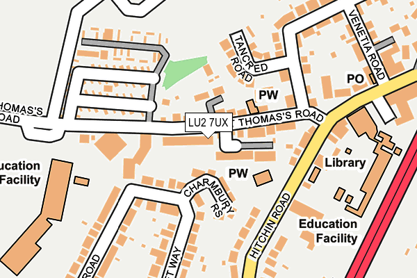 LU2 7UX map - OS OpenMap – Local (Ordnance Survey)