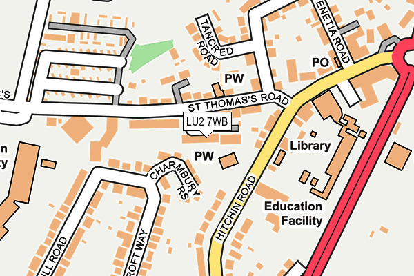 LU2 7WB map - OS OpenMap – Local (Ordnance Survey)
