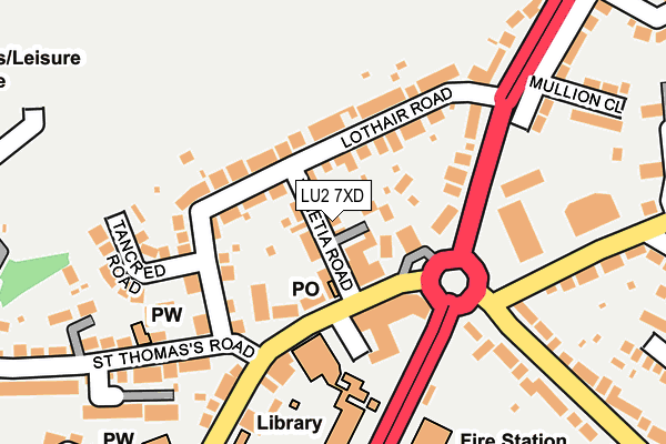 LU2 7XD map - OS OpenMap – Local (Ordnance Survey)