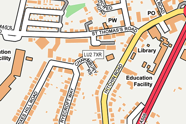 LU2 7XR map - OS OpenMap – Local (Ordnance Survey)