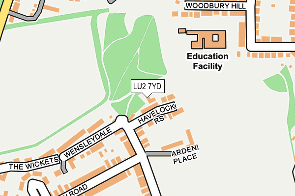 LU2 7YD map - OS OpenMap – Local (Ordnance Survey)