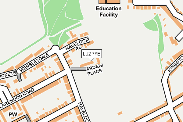 LU2 7YE map - OS OpenMap – Local (Ordnance Survey)