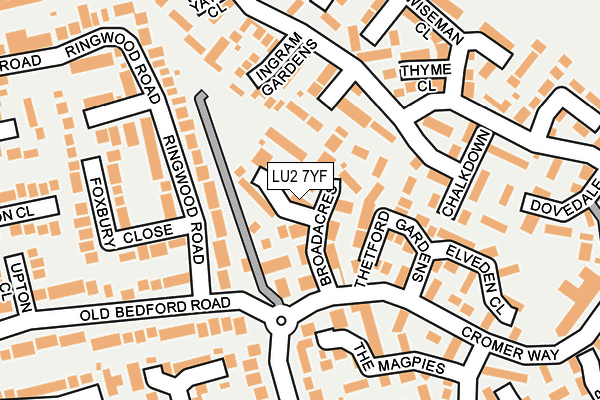 LU2 7YF map - OS OpenMap – Local (Ordnance Survey)
