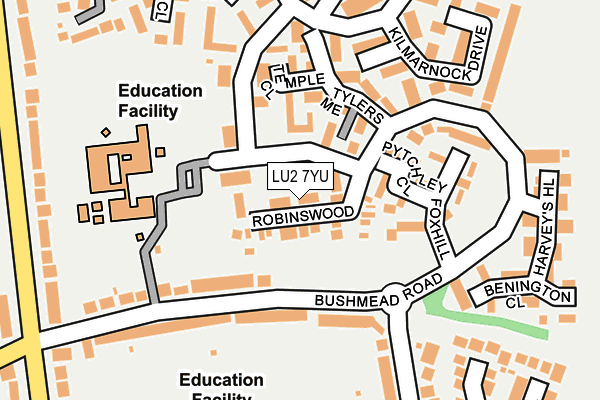 LU2 7YU map - OS OpenMap – Local (Ordnance Survey)