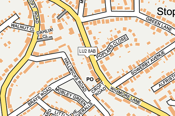 LU2 8AB map - OS OpenMap – Local (Ordnance Survey)