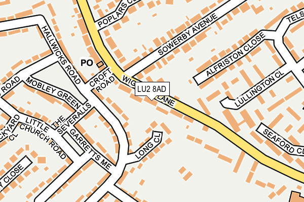 LU2 8AD map - OS OpenMap – Local (Ordnance Survey)