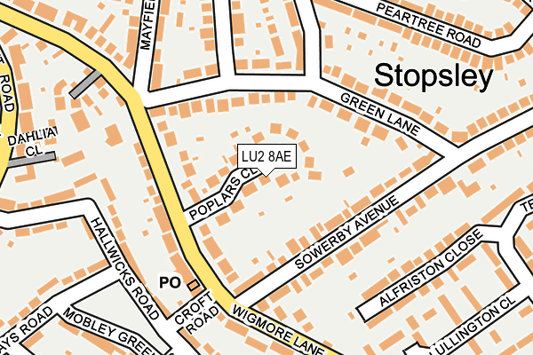 LU2 8AE map - OS OpenMap – Local (Ordnance Survey)