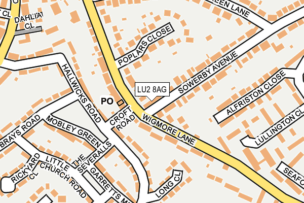 LU2 8AG map - OS OpenMap – Local (Ordnance Survey)