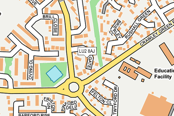 LU2 8AJ map - OS OpenMap – Local (Ordnance Survey)