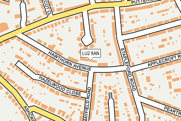 LU2 8AN map - OS OpenMap – Local (Ordnance Survey)