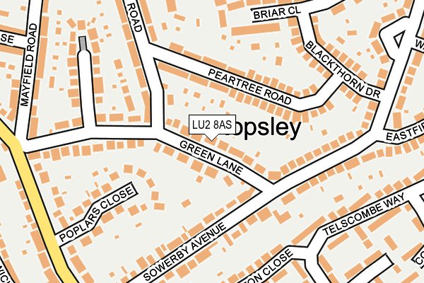 LU2 8AS map - OS OpenMap – Local (Ordnance Survey)