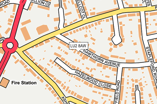 LU2 8AW map - OS OpenMap – Local (Ordnance Survey)