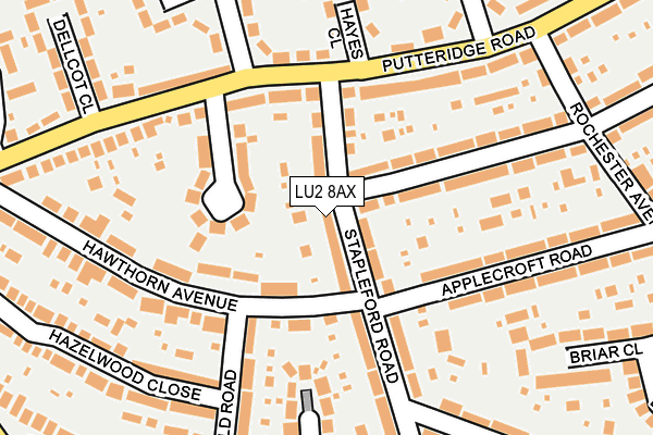 LU2 8AX map - OS OpenMap – Local (Ordnance Survey)