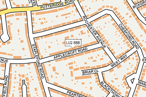 LU2 8BB map - OS OpenMap – Local (Ordnance Survey)