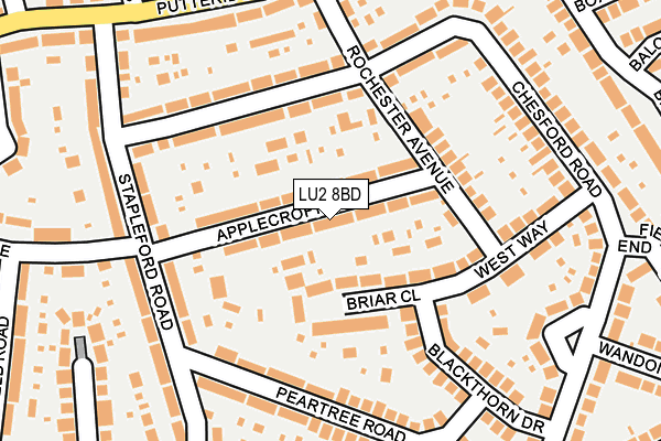 LU2 8BD map - OS OpenMap – Local (Ordnance Survey)