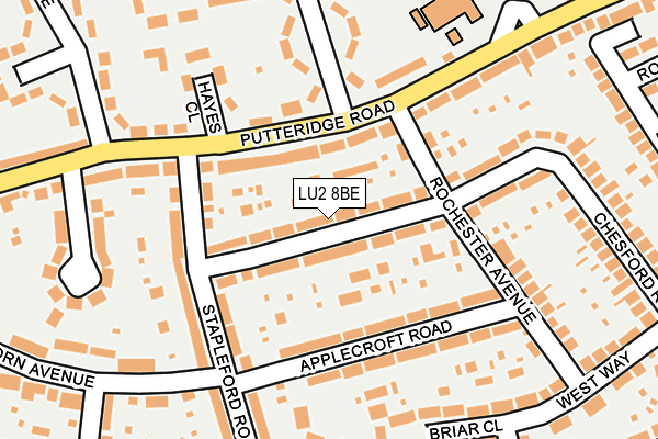 LU2 8BE map - OS OpenMap – Local (Ordnance Survey)