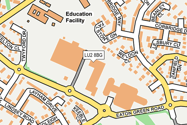 LU2 8BG map - OS OpenMap – Local (Ordnance Survey)