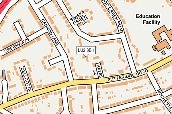 LU2 8BH map - OS OpenMap – Local (Ordnance Survey)
