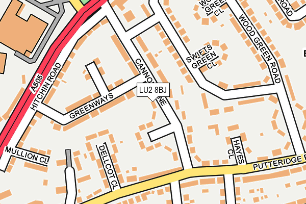 LU2 8BJ map - OS OpenMap – Local (Ordnance Survey)