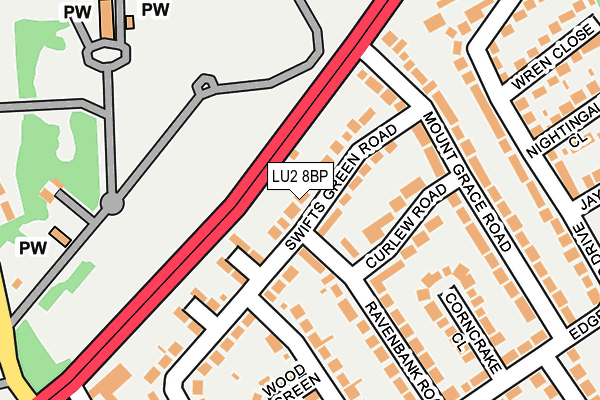 LU2 8BP map - OS OpenMap – Local (Ordnance Survey)