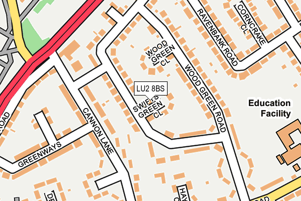 LU2 8BS map - OS OpenMap – Local (Ordnance Survey)