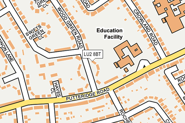 LU2 8BT map - OS OpenMap – Local (Ordnance Survey)