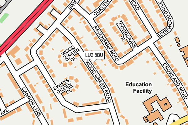 LU2 8BU map - OS OpenMap – Local (Ordnance Survey)