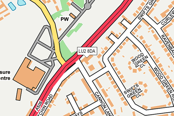 LU2 8DA map - OS OpenMap – Local (Ordnance Survey)