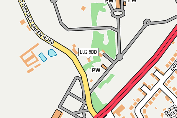 LU2 8DD map - OS OpenMap – Local (Ordnance Survey)