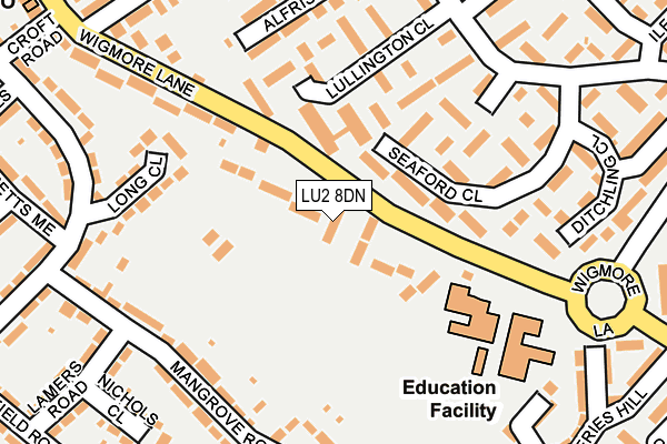 LU2 8DN map - OS OpenMap – Local (Ordnance Survey)