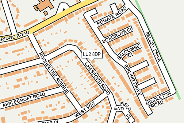 LU2 8DP map - OS OpenMap – Local (Ordnance Survey)