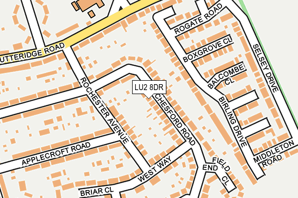 LU2 8DR map - OS OpenMap – Local (Ordnance Survey)