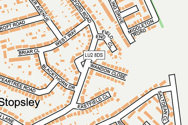 LU2 8DS map - OS OpenMap – Local (Ordnance Survey)