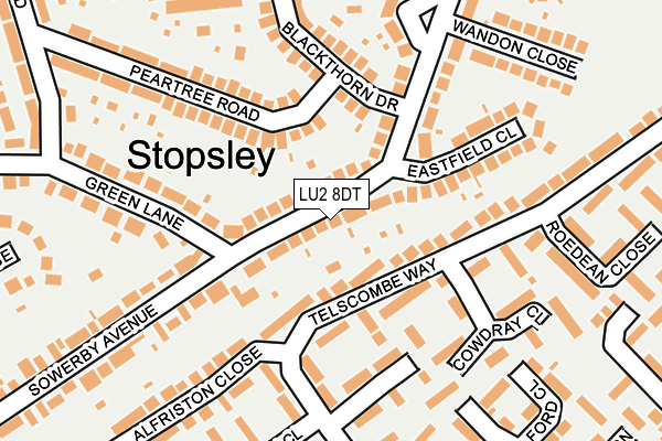 LU2 8DT map - OS OpenMap – Local (Ordnance Survey)